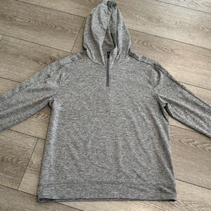 Hickey Freeman Hoodie Mens Medium 1/4 zip Sweater Gray Golf‎ Casual Athletic